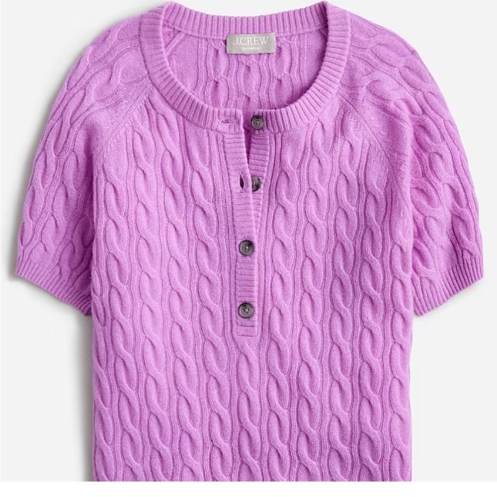 NWT J. Crew Cable-knit Cashmere Hanley Tshirt